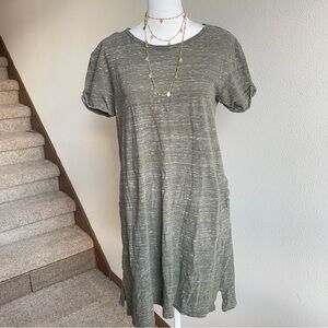 Pact The Mix Melange Organic Cotton Tee Dress in Grape Leaf Size Small